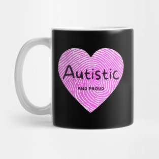 Pink Fingerprint Autistic And Proud Mug